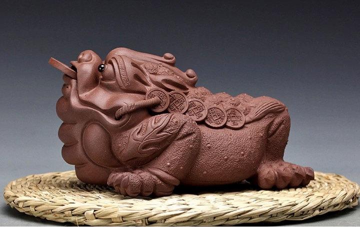 Glod Toad;Chinese Gongfu Tea Set Yixing Pottery Handmade Zisha Tea Setguaranteed 100%Genuine Original Mineral Fired