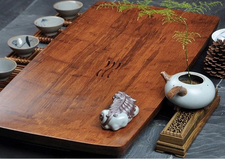 Bamboo Tea Tray Displaying And Serveing Tea Tea Tray Handicraft Chinese Kung-Fu Tea Setchinese Teaism Practice.