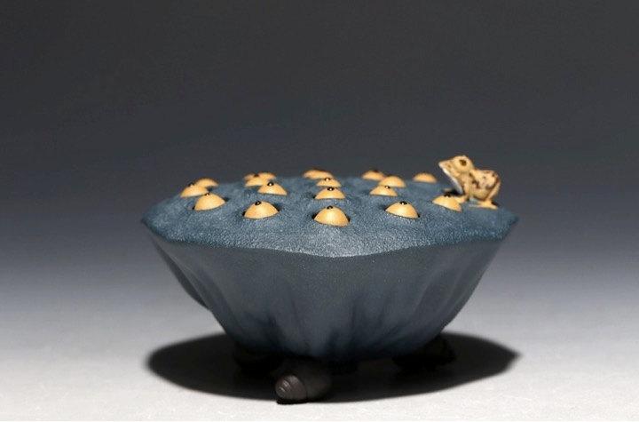 Frog And Lotus;Chinese Gongfu Tea Set Yixing Pottery Handmade Zisha Tea Setguaranteed 100%Genuine Original Mineral Fired