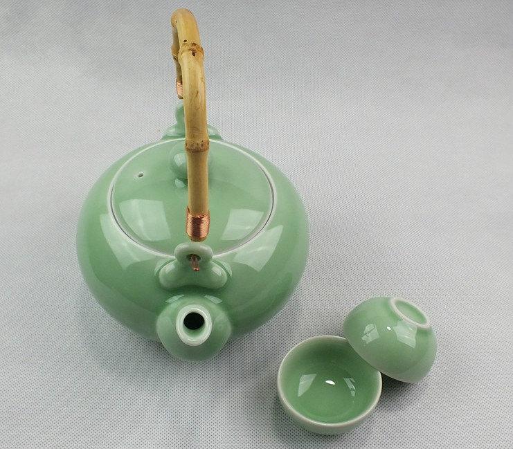Celadon Porcelain Handmade Tea Pot And Tea Cup Di Kiln Tea Warechinese Antique Ceramics Porcelains)Famous Porcelain Kilns 
