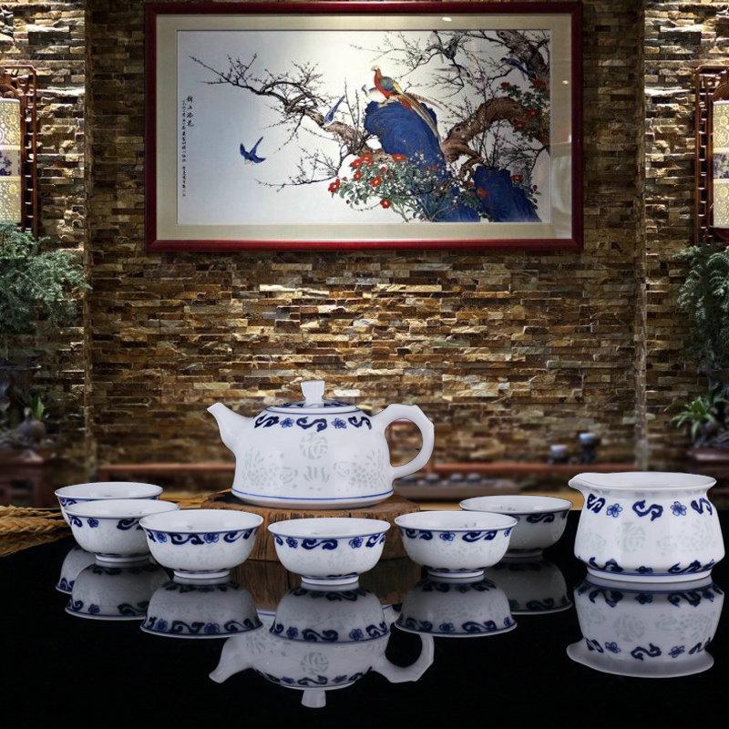 Porcelain Tea Pot Set China Set For Tea Ceremony Handmade Tea Set Cups Teapot