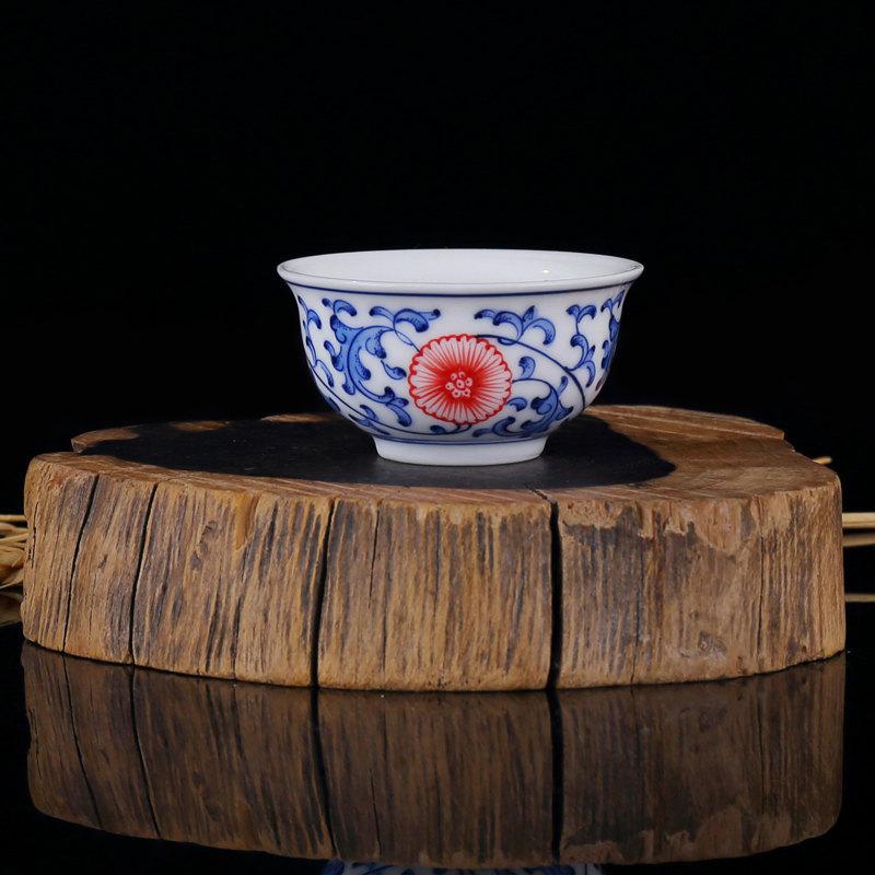 Chinese Kung Fu Tea Set Jingdezhen Porcelain Tea Set Handmade Teapot Cup Set With Hand Painted Buddhism Eight Treasures Pattern
