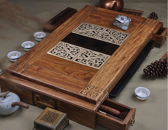 Rosewood And Ebony Tea Tray Displaying And Serveing Tea Tea Tray Handicraft Chinese Congou Tea Setchinese Teaism Practice.
