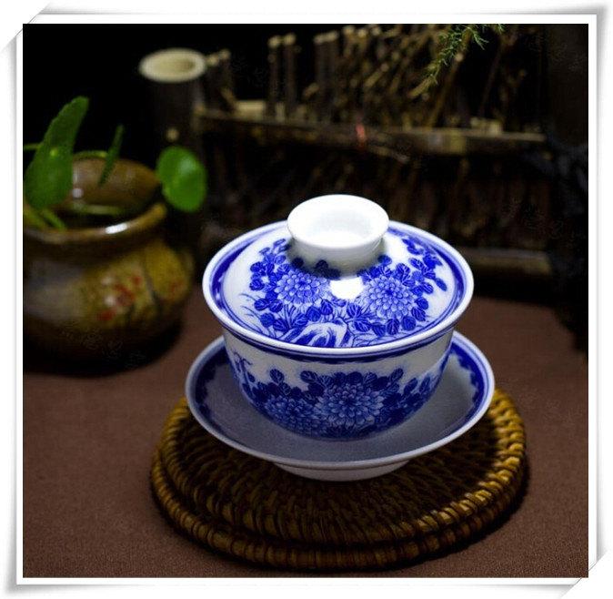 Porcelain Covered Tea Bowl Chinese Ceramic Gaiwan China Tea Cup With Lid