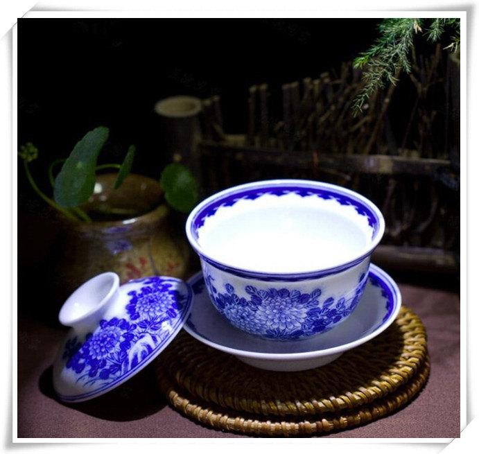 Porcelain Covered Tea Bowl Chinese Ceramic Gaiwan China Tea Cup With Lid